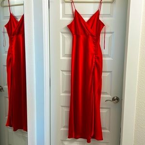 Long red dress